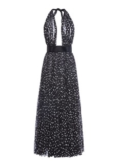 Dolce & Gabbana - Polka-Dot Plisse Midi Halter Dress - Black - IT 40 - Moda Operandi