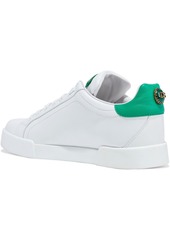 Dolce & Gabbana - Portofino appliquéd leather sneakers - White - EU 38.5