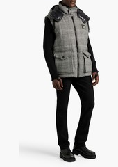 Dolce & Gabbana - Prince of Wales checked wool and cashmere-blend tweed hooded vest - Black - IT 50