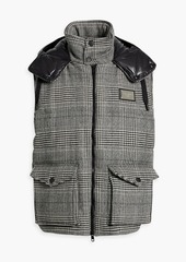 Dolce & Gabbana - Prince of Wales checked wool and cashmere-blend tweed hooded vest - Black - IT 50