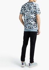Dolce & Gabbana - Printed cotton-jersey T-shirt - Blue - IT 48