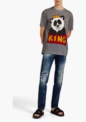 Dolce & Gabbana - Printed cotton-blend jersey T-shirt - Gray - IT 44