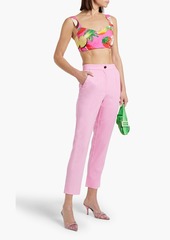 Dolce & Gabbana - Printed cotton-poplin bra top - Pink - IT 44