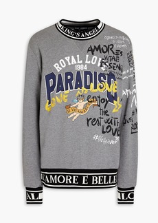 Dolce & Gabbana - Printed French cotton-terry sweatshirt - Gray - IT 44