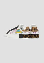 Dolce & Gabbana - Printed leather sneakers - White - EU 35