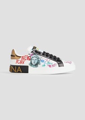 Dolce & Gabbana - Printed leather sneakers - White - EU 35