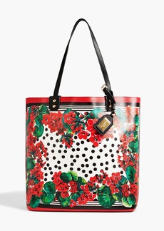 Dolce & Gabbana - Printed pebbled-leather tote - Red - OneSize