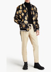 Dolce & Gabbana - Printed silk-twill bomber jacket - Black - IT 52