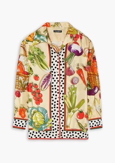 Dolce & Gabbana - Printed silk-twill shirt - Yellow - IT 38