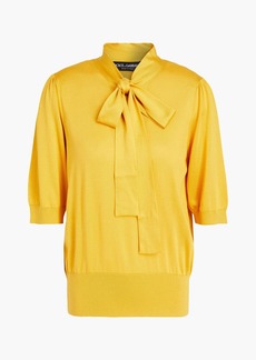 Dolce & Gabbana - Pussy-bow silk sweater - Yellow - IT 38
