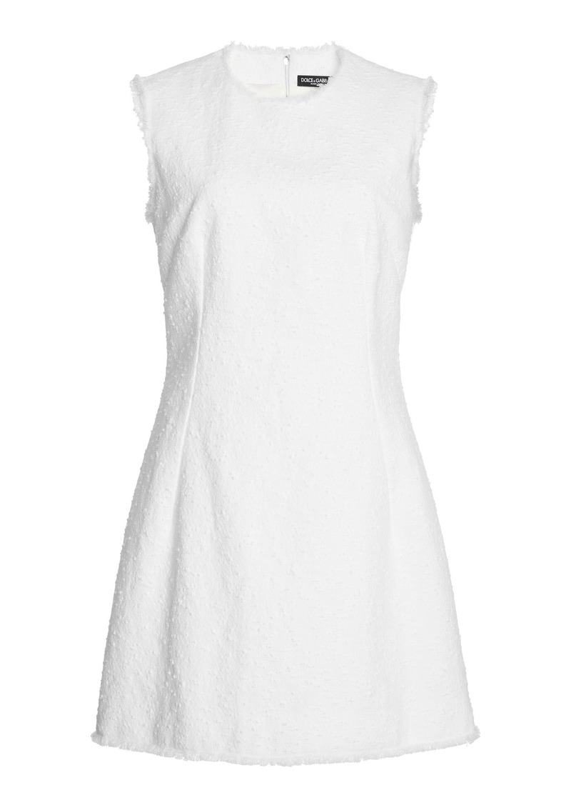 Dolce & Gabbana - Rachel Tailored Cotton Tweed Mini Dress - White - IT 44 - Moda Operandi