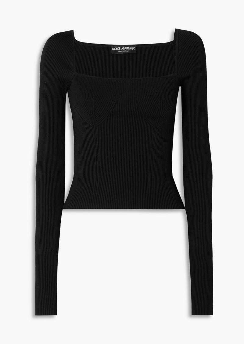 Dolce & Gabbana - Ribbed-knit top - Black - IT 40
