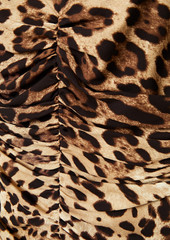 Dolce & Gabbana - Ruched leopard-print silk-blend crepe dress - Animal print - IT 38