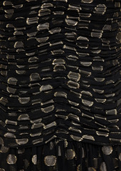 Dolce & Gabbana - Ruched polka-dot metallic fil coupé silk-blend dress - Black - IT 38