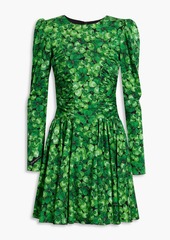 Dolce & Gabbana - Ruched printed silk-blend crepe de chine mini dress - Green - IT 38