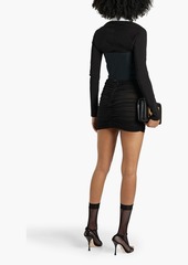 Dolce & Gabbana - Ruched stretch-mesh mini skirt - Black - IT 42