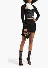 Dolce & Gabbana - Ruched stretch-mesh mini skirt - Black - IT 42