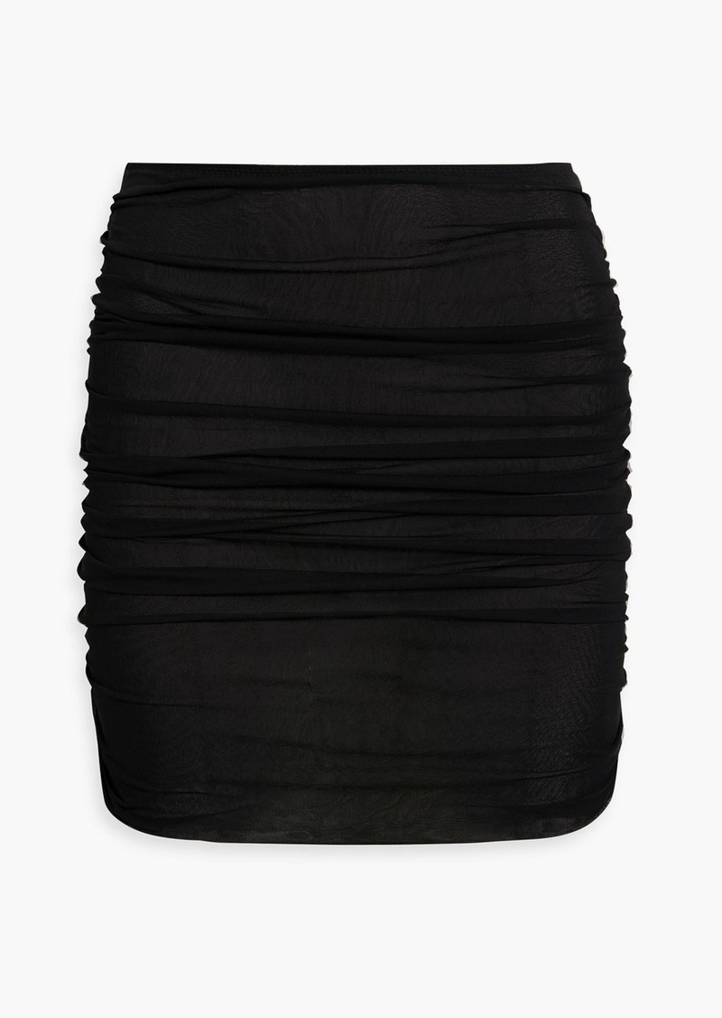 Dolce & Gabbana - Ruched stretch-mesh mini skirt - Black - IT 42