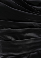 Dolce & Gabbana - Ruched stretch-silk satin midi dress - Black - IT 44