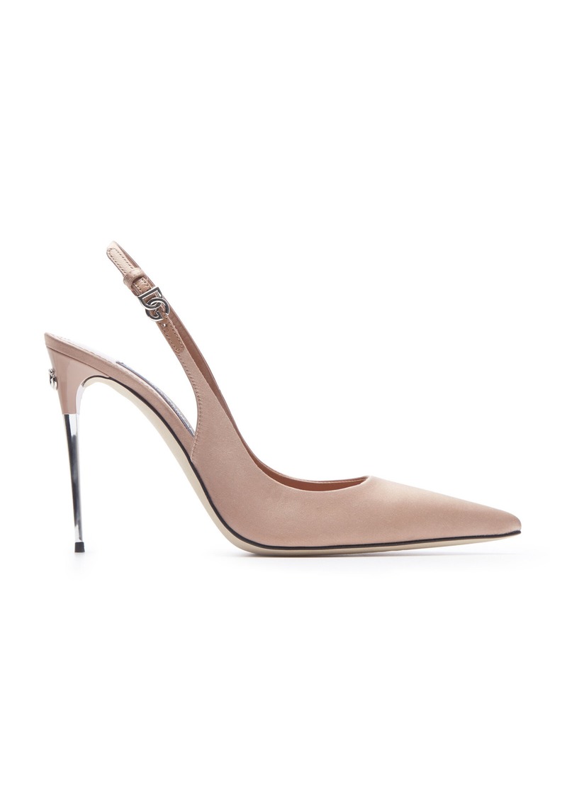 Dolce & Gabbana - Satin Slingback Pumps - Pink - IT 36 - Moda Operandi
