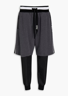 Dolce & Gabbana - Layered shell and French cotton-blend terry sweatpants - Gray - IT 48