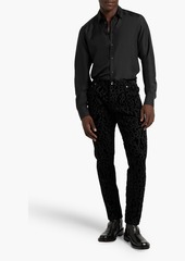 Dolce & Gabbana - Skinny-fit flocked cotton-blend twill pants - Black - IT 54