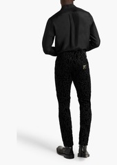 Dolce & Gabbana - Skinny-fit flocked cotton-blend twill pants - Black - IT 54