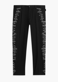 Dolce & Gabbana - Slim-fit appliquéd cotton-blend twill pants - Black - IT 48