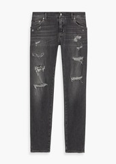 Dolce & Gabbana - Slim-fit distressed denim jeans - Gray - IT 54