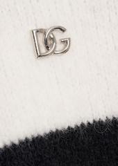 Dolce & Gabbana - Striped distressed alpaca-blend sweater - Black - IT 42