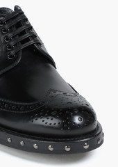 Dolce & Gabbana - Studded laser-cut leather brogues - Black - EU 36.5