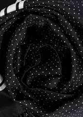 Dolce & Gabbana - Tasseled printed silk-twill scarf - Black - OneSize