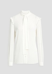 Dolce & Gabbana - Tie-neck crepe de chine blouse - White - IT 50