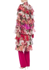 Dolce & Gabbana - Ruffled floral-print silk-chiffon jacket - Pink - IT 38