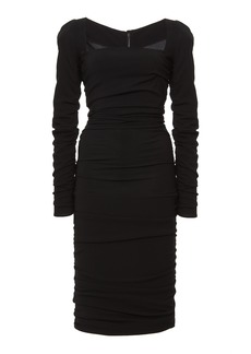 Dolce & Gabbana - Women's Ruched Cady Midi Cocktail Dress - Black - Moda Operandi