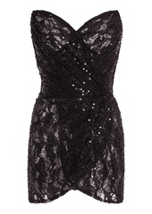 Dolce & Gabbana - Women's Sequined Lace Mini Dress - Black - IT 42 - Moda Operandi