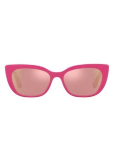 Dolce & Gabbana 49mm Small Mirrored Cat Eye Sunglasses