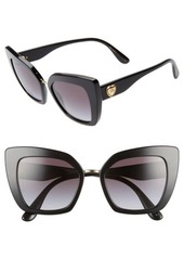 Dolce & Gabbana 52mm Cat Eye Sunglasses in Black at Nordstrom