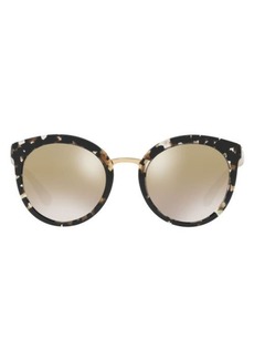 Dolce & Gabbana 52mm Mirrored Round Sunglasses
