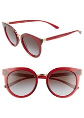 Dolce & Gabbana 52mm Polarized Round Cat Eye Sunglasses in Red/Black Gradient at Nordstrom