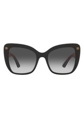 Dolce & Gabbana 54mm Gradient Butterfly Sunglasses in Black Roses Hearts/grey Grad at Nordstrom