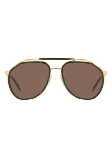 Dolce & Gabbana 57mm Aviator Sunglasses