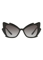 Dolce & Gabbana 57mm Cat Eye Sunglasses in Black/grey Gradient Black at Nordstrom