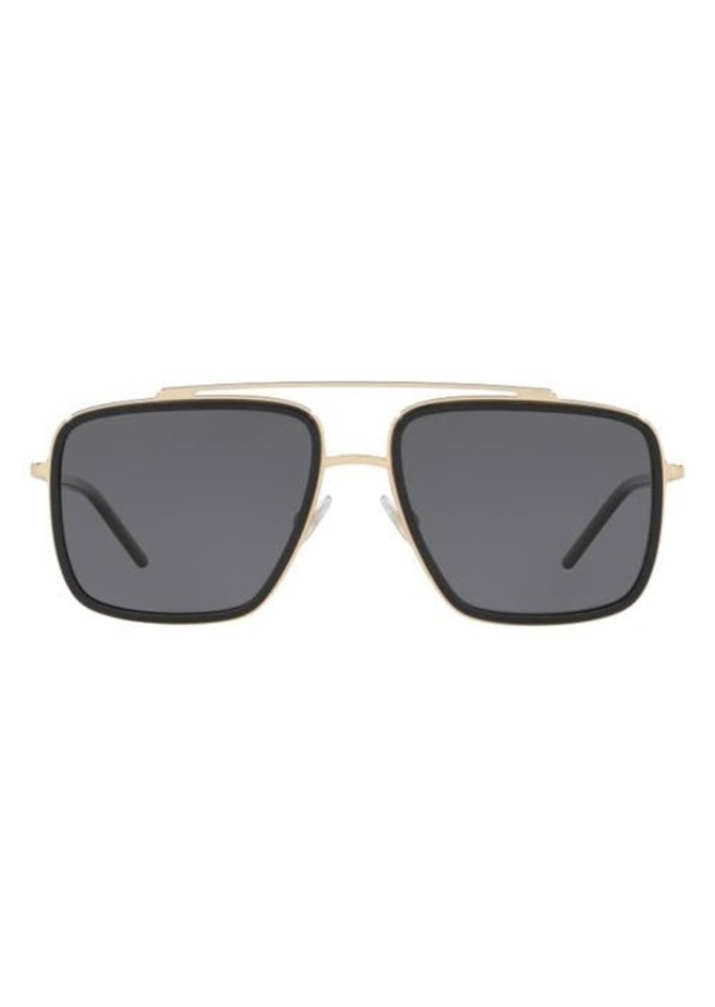 Dolce & Gabbana 57mm Polarized Navigator Sunglasses