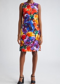 Dolce & Gabbana Abstract Floral Print Sleeveless Sheath Dress