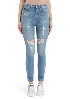 Dolce & Gabbana Audrey Ripped Ankle Skinny Jeans