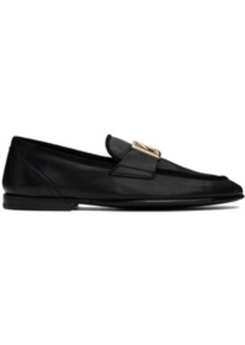 Dolce & Gabbana Black Calfskin Ariosto Slippers