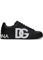 Dolce & Gabbana Black Calfskin Nappa Portofino Sneakers