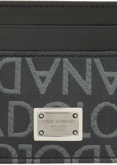 Dolce & Gabbana Black Coated Jacquard Card Holder