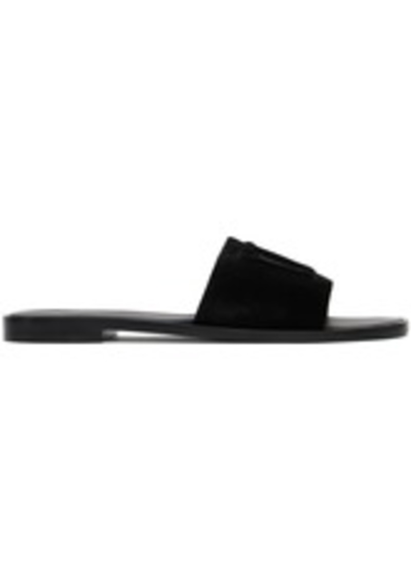 Dolce & Gabbana Black Cutout DG Logo Sandals